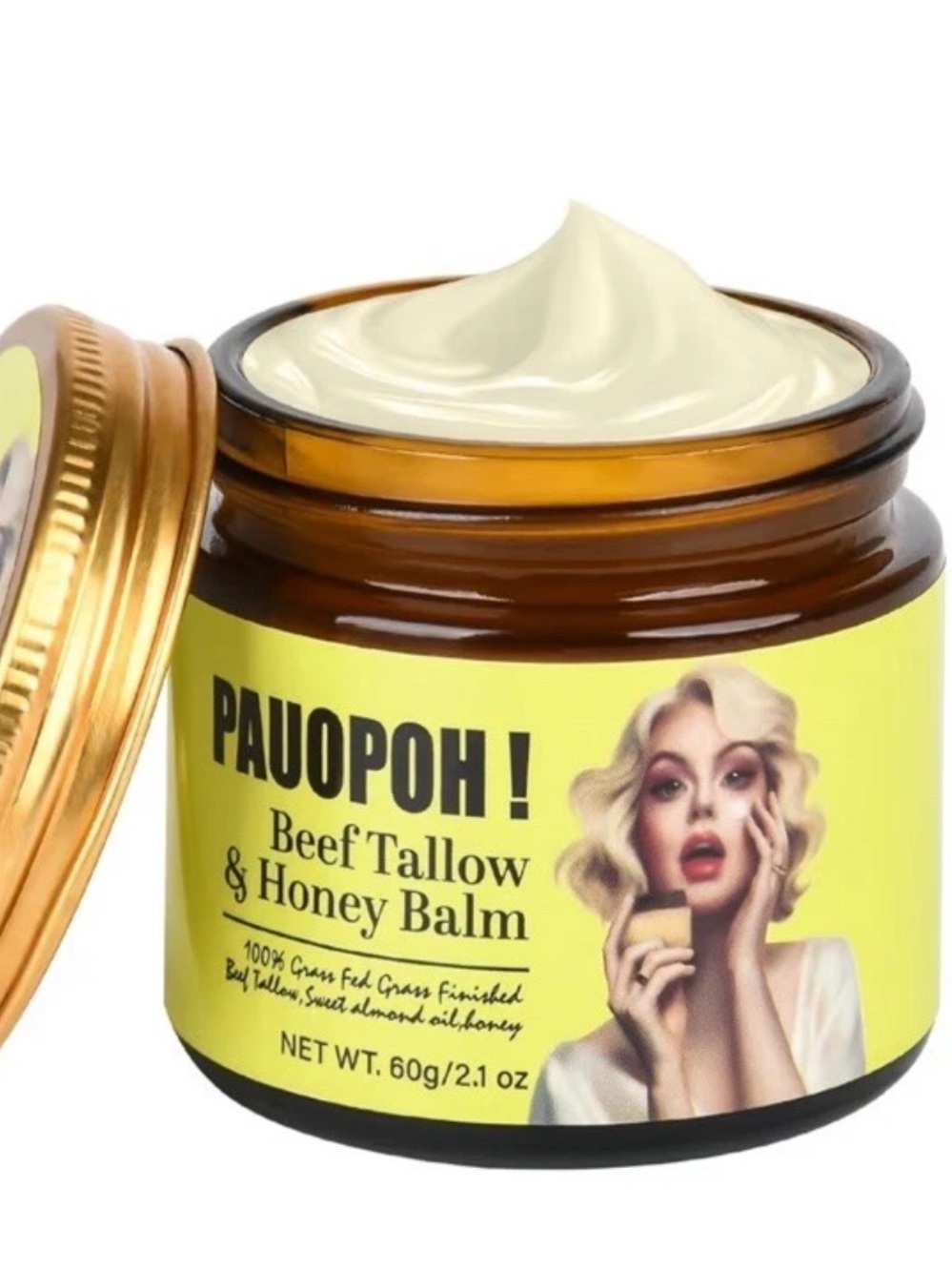 Beef Tallow for Skin - Organic Grass-Fed Beef Tallow Balm with Manuka Honey